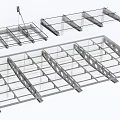 Metal Sunshade Frame Grid With Support Brackets And Installation Components 3d model