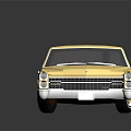 Golden Vintage Car With Retro Streamlined Body Front Grille Chrome Details And Shiny Finish Reflection