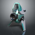 Projection Monitoring Device with Modern Teal Silver Design Tripod Base and Lens Structure