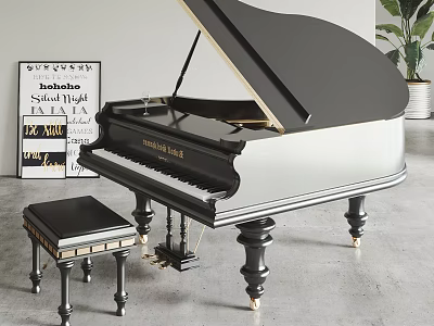 American Piano Grand Piano 3d model