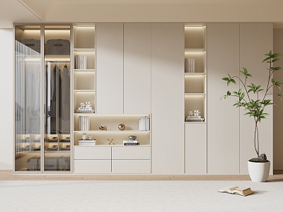 Silent Wardrobe Cream Bookcase model