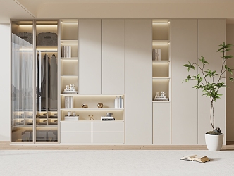 Silent Wardrobe Cream Bookcase 3d model