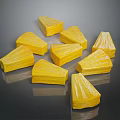Yellow Wood Stone Blocks Processed Natural Material Products Displayed In Group