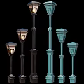 Outdoor Lights With Various Designs And Dark Light Blue Lamp Posts For Exterior Use