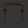 Classic Wooden Dining Table With Rectangular Tabletop And Ornate Carved Legs