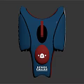 Space Patrol Vehicle Model In Blue Red And White With Streamlined Design And Glossy Finish
