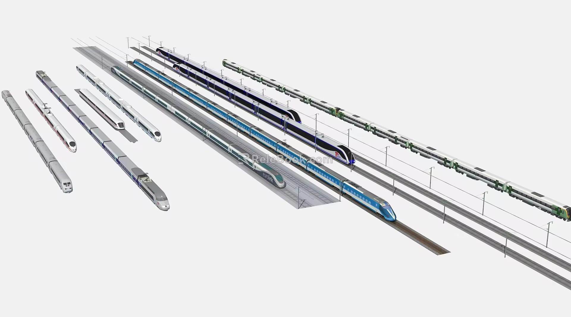 modern high-speed rail 3d model