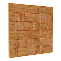 Decorative Wooden Background Wall With Block Pattern And Natural Wood Grain Texture 3d model