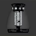 Modern Glass Water Kettle With Black Lid And Metal Filter Base