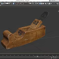 Vintage Wooden Hand Plane With Iron Blade For Carpentry Tools