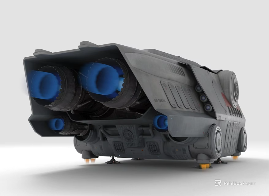 Smart Machine Featuring Blue Propellers Gray Frame Support Feet And Mechanical Details 3d model 