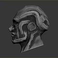 Modern Silver Metallic Furniture Decorative Head Sculpture With Intricate Facial Details