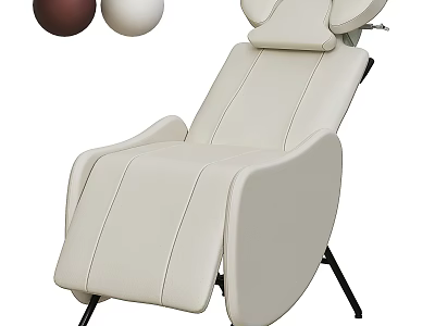 White Leather Medical Examination Chair With Adjustable Headrest And Recline Function 3d model