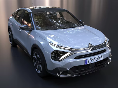 White Modern SUV Car with Sleek Exterior Design and LED Headlights 3d model