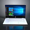 Modern HP White Laptop Featuring Windows Interface And App Icons