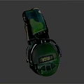 Green And Brown Camouflage Electronic Headphones With Soft Ear Cups And Adjustable Headband