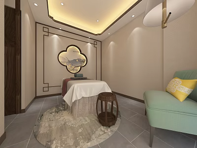 New Chinese SPA Beauty Shop Single Room 3d model