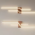 Modern Wall Lamps With Sleek LED Light Strips And Geometric Design Mounted On White Wall