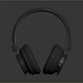 Computer Over Ear Headphones Black Design With Soft Ear Cups And Control Buttons 3d model