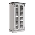 Classic Wooden Display Cabinets With Glass Doors And Three Units Design