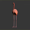 Lifelike Pink Flamingo Hand Carved Sculpture With Detailed Feathers And Long Neck