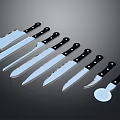 Essential Kitchen Cutlery Set With Black Handles And Sharp Stainless Steel Blades