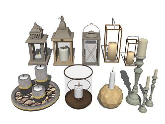 Modern candles 3d model