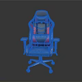Modern Ergonomic Gaming Chair With Black Red Leather And Swivel Base