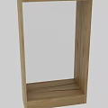 Light Wood Framed Standing Mirror With Bottom Shelf For Home Decor