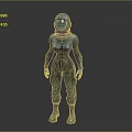 Futuristic Blue Astronaut Suit 3D Model With Helmet Full Body Design And Boots