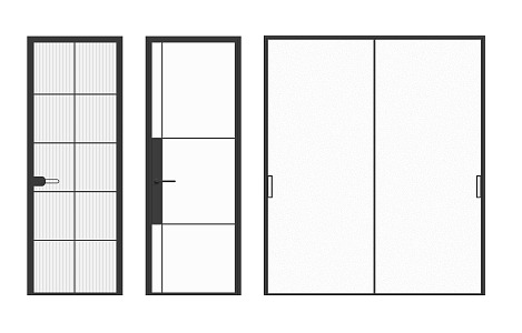 Home decoration glass door 3d model