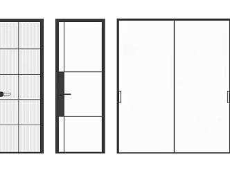 Home decoration glass door 3d model