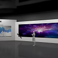 Real City Exhibition Photo Spot With Large Abstract Purple Blue Screen