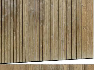 Natural Wooden Fence With Vertical Slats For Outdoor Garden Decoration 3d model