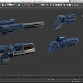 Science Fiction Gun A Group of Pistols Cyberpunk Gun Game Gun Low Face Number Low Model Simple Model Game Sub-era Movie and TV Level Super Realistic High Precision 3d model