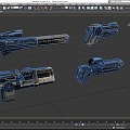 Science Fiction Gun A Group of Pistols Cyberpunk Gun Gun Game Gun Low Face Number Low Model Simple Model Game Sub-era Movie and TV Level Super Realistic High Precision 3d model