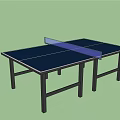 Indoor Ping Pong Table With Blue Tabletop Black Legs And Net For Home Use