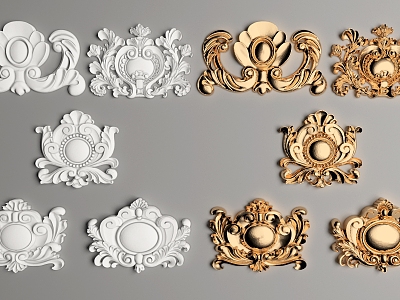 European-style carved 3d model