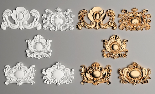 European-style carved 3d model