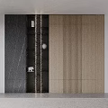 Modern Open Bookshelf With Black Marble Wooden Panel And Gold Frame