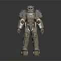 Metallic Armored Robot With Detailed Mechanical Body And Shiny Armor Components