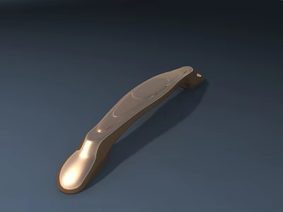 Brass Furniture Handle with Smooth Curved Surface and Elegant Decorative Design for Cabinet Doors 3d model