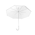 White Transparent Umbrella With Modern Design Clear Canopy And Curved Handle
