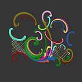 Elegant Metallic Decorative Component With Curved Designs And Mesh Patterns