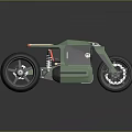 Modern Green Motorcycle Design With Streamlined Body Wooden Seat And Alloy Wheels