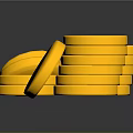 Shiny Stacked Gold Coins With Different Stacking Arrangements On Dark Background