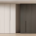 White and Dark Gray Modern Wardrobes with Smooth Panels and Long Handles