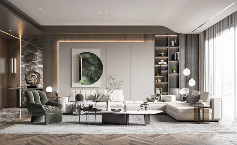 modern living room 3d model