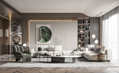 modern living room 3d model