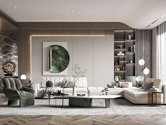 modern living room 3d model